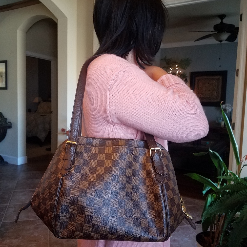 SOLD@!Auth. Louis Vuitton Dam. Ebene Belem MM Hand
